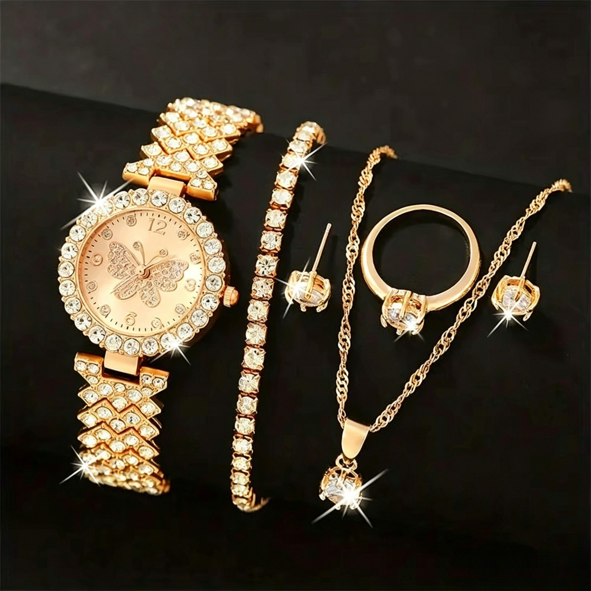 Luxury Watch Packaging Box - 6PCS/Set Luxury Rhinestone Butterfly Women Quartz
