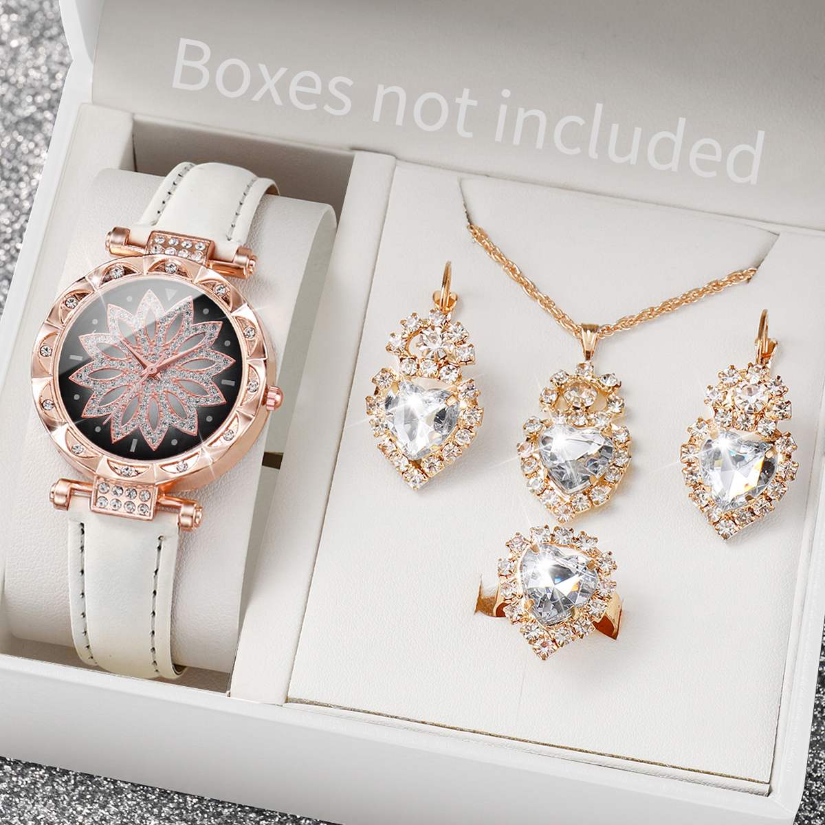 Luxury Watch Packaging Box - 5PCS/Set Luxury Rhinestone Women Watches Fashion