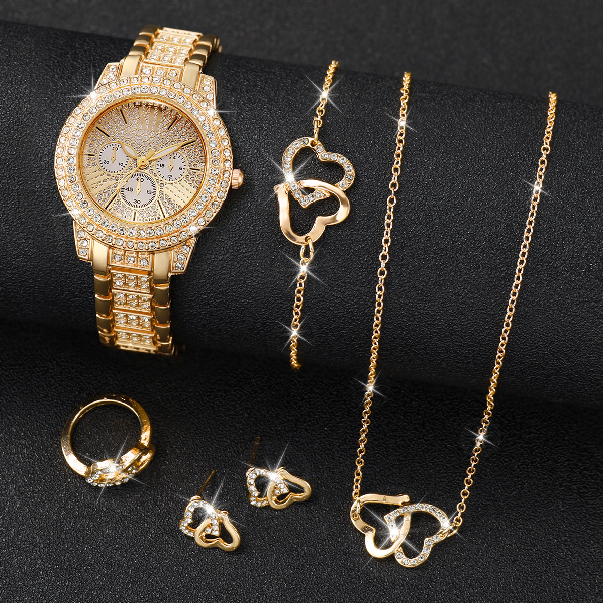 6PCS Luxury Rhinestone Women W - Luxury Watch Travel Case recension och pris