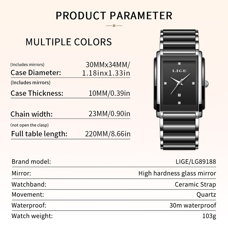 LIGE New Luxury Women Watches  - Luxury Watch Packaging Box recension och pris