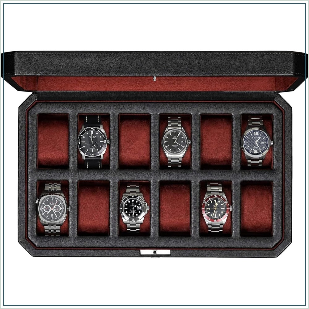Luxury 12-Slot Watch Box - Lea - Luxury Watch Travel Case recension och pris