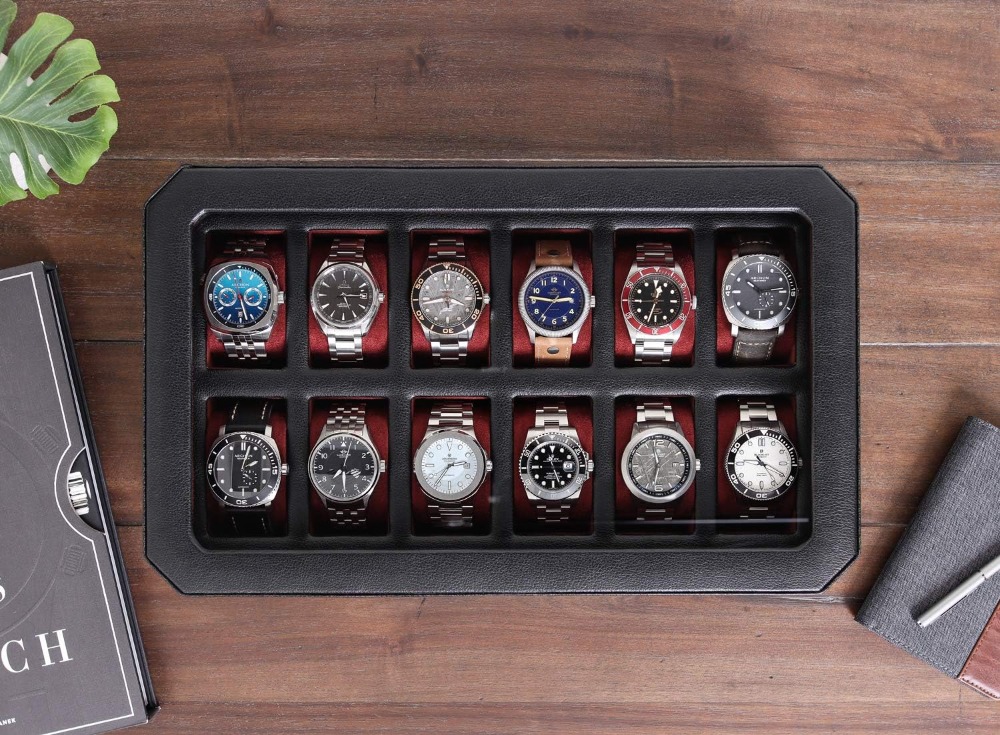 Luxury 12-Slot Watch Box - Lea - Luxury Watch Travel Case recension och pris