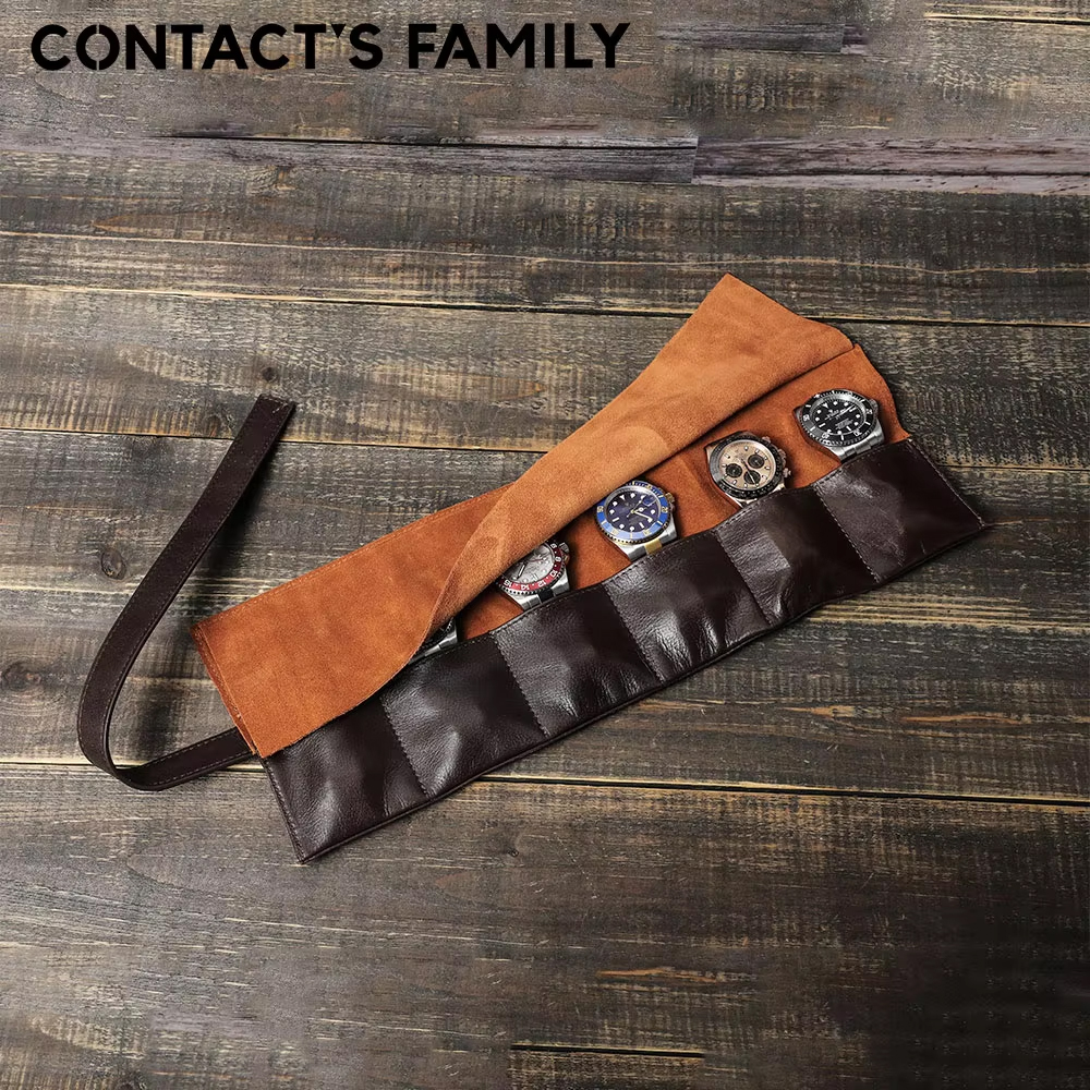 100% Genuine Cowhide Leather W - Luxury Watch Travel Case recension och pris